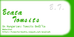 beata tomsits business card